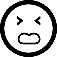 Disgusted Emoticon Square Face Outline Svg Vector, Free Vectors File